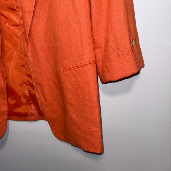 Anne Klein Womens Orange Blazer Jacket Size M - Picture 3 of 9